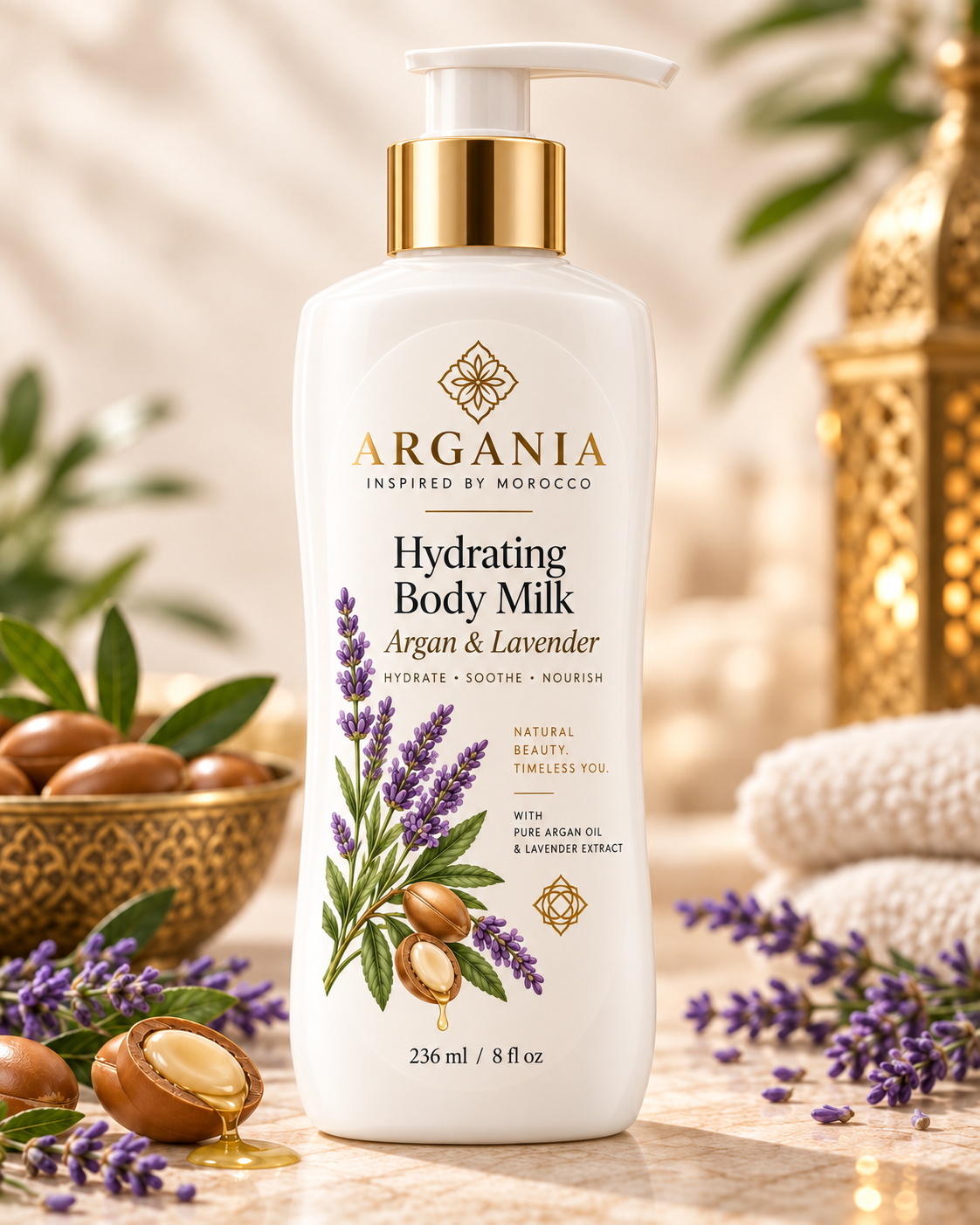Hydrating Body Milk – Argan & Lavender – 236 ml / 8 fl oz
